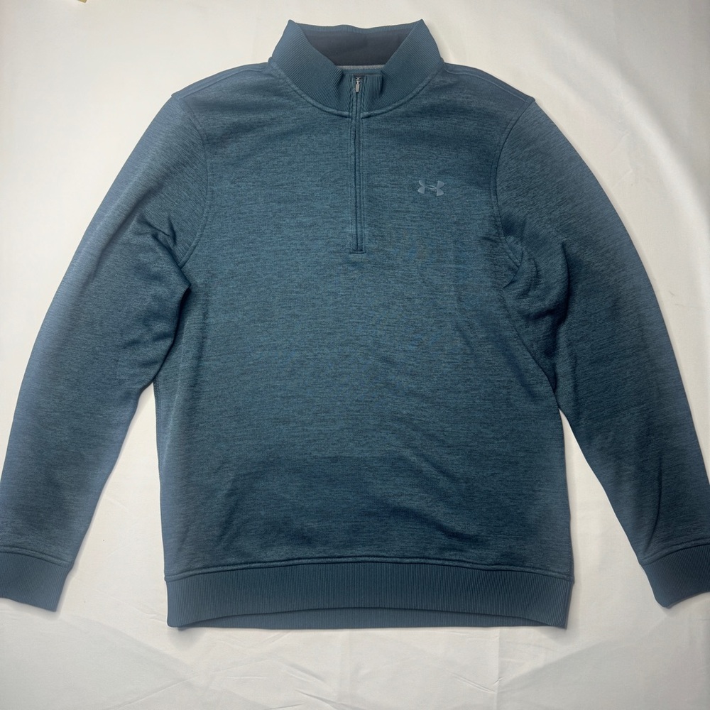 Under Armour ColdGear Loose Quarter Zip Pullover Size Medium Teal Blue